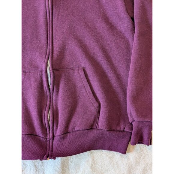 Challanger 70s Thermal Lined Purple Full Zip Hoodie Sweat Men's Medium USA Made - Picture 4 of 8